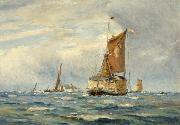 William Lionel Wyllie A Breezy Day on the Medway, Kent oil on canvas